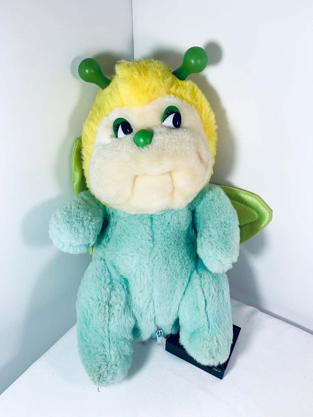 Vintage Sparkle Bug Blue and Yellow 1980’s plush by Cuddle Wit